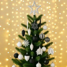 Black and White Neo 110PCS Christmas Tree Ornaments Black and White Neo 110PCS Christmas Tree Ornaments